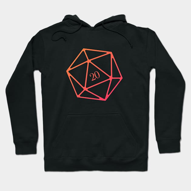 Retro D20 Dice Game Master Gradient RPG Hoodie by pixeptional